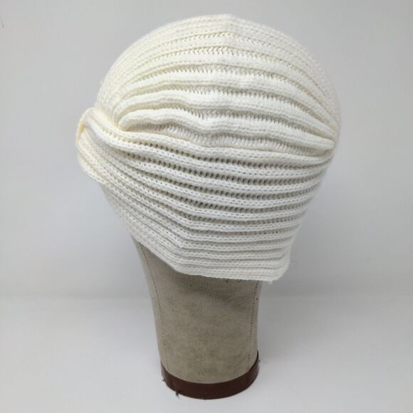 Knit Bonbons Soft Womens Hat Cream 100% Acrylic Knotted Cap Logo - Picture 5 of 10